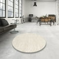 thumbnail image 3 of Ahgly Company Indoor Round Contemporary Champagne Beige Solid Area Rugs, 6' Round, 3 of 6