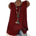 thumbnail image 3 of CHOK Plus Size Womens Summer Tank Tops Comfort Cotton Linen Tee Blouse On Clearance, 3 of 3
