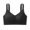 Black, variant on Lmueinov Wireless Bras for Women Embossed Floral Knit Minimizer Bra Deep V Neck Wide Straps Side Smoothing Stretch Fit Casual Seamless Bra, M to 3XL