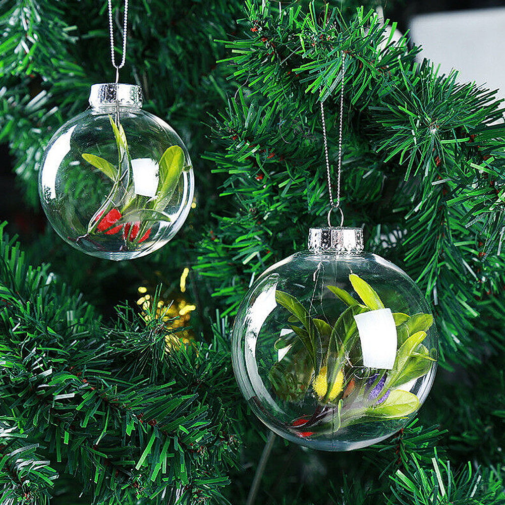 OUNONA 10pcs Star Clear Plastic Ball Transparent Ball Christmas Tree Ornament Baubles 8cm Wedding Hanging Decoration