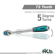 HB 1/2 Drive Extendable Ratchet Handle AHU040-U | 72-Tooth Quick Release | Extends Up to 17.3 | 5° Arc Swing for Tight Spaces | Chrome Vanadium Steel Micro-Chrome Finish | Made in Taiwan