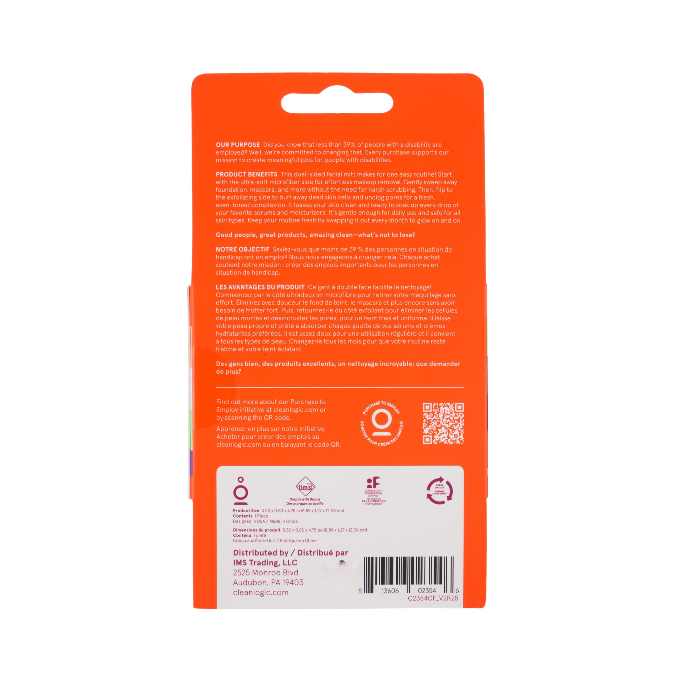 Cleanlogic Dual Texture Face Mitt, 1 count