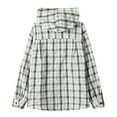 thumbnail image 2 of Txeol Mens Long Sleeve Plaid Hooded Jackets Casual Drawstring Button Down Hoodies Fall Lightweight Going Out Work Tops Coat,White,M, 2 of 10