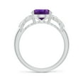 thumbnail image 2 of ANGARA Natural 2.28 ct Amethyst Criss Cross Ring with Diamonds in 925 Sterling Silver for Women (Size-10x8mm) | February Birthstone, Anniversary, Jewelry Gift for Women | Natural Amethyst Ring, 2 of 9