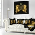 thumbnail image 3 of Designart Golden Fractal Butterfly in Dark - Abstract Throw Pillow - 18x18, 3 of 5