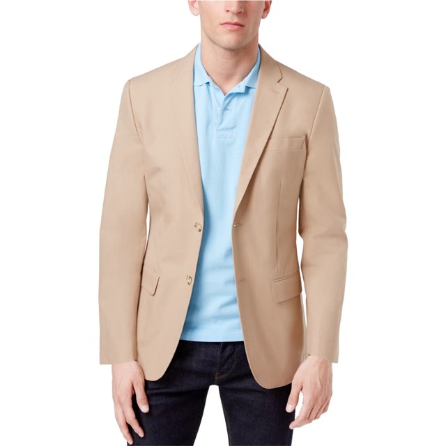 Abrigo deportivo ajustado Perry Ellis Beige 42 Hombre