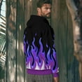 thumbnail image 6 of Men's 3D Printed Hooded Sweatshirt - Eye-Catching Flame Design | Long Sleeve Pullover with Kangaroo Pocket & Drawstrings, 6 of 9