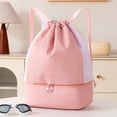 thumbnail image 4 of Swimming Backpack Dry Wet Separation Waterproof Gym Bag Drawstring Backpack Shoe Compartment Travel Sports Bag Beach Pool Gear Storage Bag Outdoor Activity, 4 of 6
