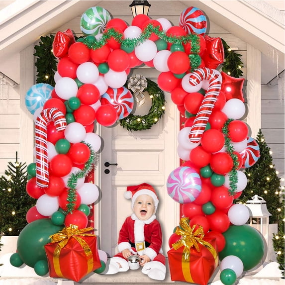 Christmas Decorations, Balloon Set Theme Decor Foil Letter Banner Kit for Indoors Party Supplies, Set E