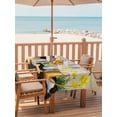 thumbnail image 2 of 54x80 Inch Outdoor Tablecloth with Umbrella Hole Zipper Rectangle Spring Rectangular Tablecloths Outside Waterproof Brown Vintage Birds Cages Eggs Flowers Herbs Patio Table Cover for Picnic Party, 2 of 8