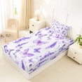 thumbnail image 4 of Erosebridal Rustic Plant Lavender Twin Sheet Sets,Wild Animal Butterfly Bedding For Men Women 3 Pieces, 4 of 6