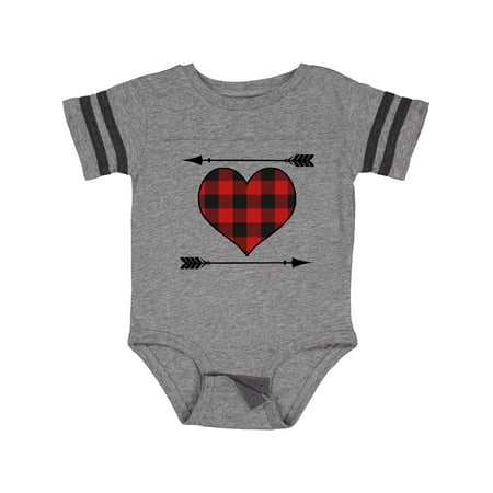 

Inktastic Buffalo Plaid Valentines Day Heart Gift Baby Boy or Baby Girl Bodysuit