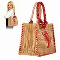 thumbnail image 6 of Women's Americana Cut Out Tote Bag,Red Print Shoulder Tote Bag,Large Capacity Casual Handbag Beach Bag for Daily Use,Style Openwork Tote, 6 of 6