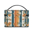 thumbnail image 4 of DIXRUYEE Train Case Cosmetics Organizer Fashion Floral Stripes Printed Size: 9x6.2x6.5 in, 4 of 5