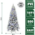 thumbnail image 3 of Fraser Hill Farm Prelit LED Multicolor Flocked Alaskan Pine 7.5-ft. Christmas Tree, FFAF075-6SN, 3 of 14