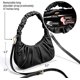 thumbnail image 2 of Bolsos de hombro con forma de nube Bolso bandolera pequeño para mujer Bolso de mano plisado para las axilas Bolso de mano para mujer Monedero con correa ajustable (negro), 2 of 5