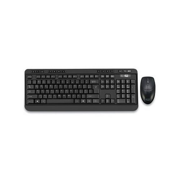 WKB-1320CB Antimicrobial Wireless Desktop Keyboard and Mouse 2.4 GHz Frequency/30 ft Wireless Range, Black