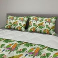 thumbnail image 2 of Exotic Comforter & Sham Bedding Set, Vivid Parrots on Floral Branches with Orchids and Philodendron, 3 pcs Duvet Set Microfiber Filling Quilt, 5 Sizes, Ivory and Multicolor, by Ambesonne, 2 of 4