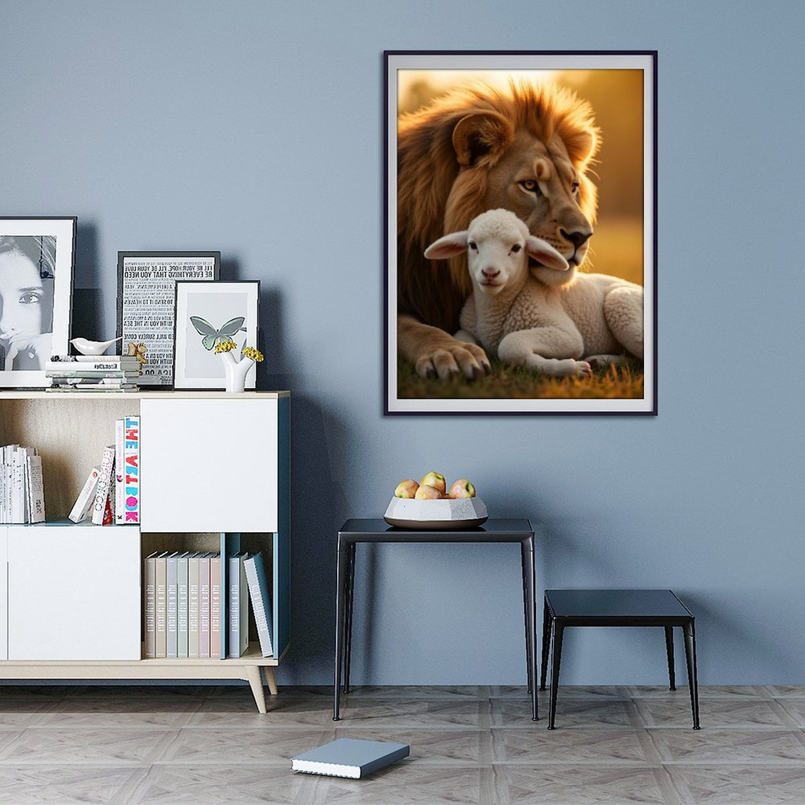 Diamond Art Kits for Adults - 5d Lion And Lamb Peaceful Moment Diamond Painting for Adults, Diamond Art for Adults Beginners, Diamond Painting Kits for Adults for Home Wall Decor