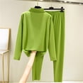thumbnail image 2 of Tweang Lounge Set for Women Thermal Underwear for Women Set Thermals for Women Ski Base Layer Women Base Layer Set Cold Weather Clothes for Women Green L-3XL, 2 of 6
