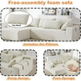 thumbnail image 4 of 108" L Shaped Chenille Modular Sectional Couches with Pillows, 4 Seater Oversized Upholstered Cloud Sofa for Living Room Apartment, Free Combination, Beige, Left Chaise, 4 of 8