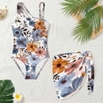 thumbnail image 3 of Xixirimido Retro Daisy Print Girls One Piece Swimsuit with Mesh Cover Up Teen Adjustable Strap Bathing Suits with Removable Bra Swimwear Set, Size 9-10 Years, 3 of 7