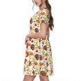 thumbnail image 2 of Disketp Thanksgiving Turkey para Vestido de Manga Corta para Mujeres, Vestidos de Verano para Mujeres, Casual y Holgado para la Playa, 2 of 6