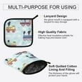 thumbnail image 3 of Yayeee Oven Mitts and Pot Holder Set of 4 Heat Resistant Kitchen Gloves Baking Hot Pad, Colorful Trains, 3 of 5