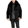 thumbnail image 4 of WXLWZYWL Men's Winter Parka Coat Long Sleeve Turn Collar Faux Fur Coat Jacket Overcoat, 4 of 5