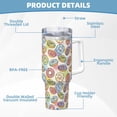 thumbnail image 5 of Susaid Glazed Donuts Print Indoor Outdoor Straw Lid 40oz Ice Bully With Handle Stainless Steel Cup for Home, Office and Car, 5 of 8