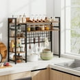 thumbnail image 4 of Costway Desk Shelf 4-Tier Desktop Display Rack with Metal Grid Panel & 6 Hooks Brown, 4 of 10