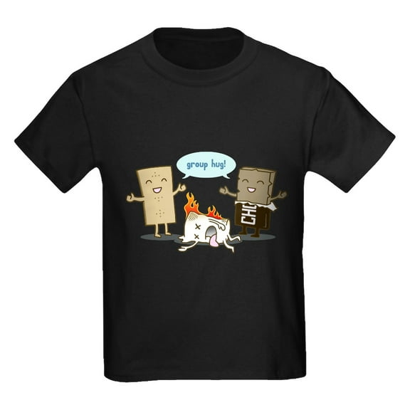 CafePress - Flaming Marshmallow Group Hug! T Shirt - Dark T-Shirt Kids XS-XL