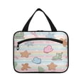 thumbnail image 2 of Travel Hanging Toiletry Bag with 4 Zipped Compartments Waterproof Makeup Accessories Spacious Cosmetic Bag Pastel Christmas-themed Medium, 2 of 9