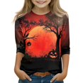 thumbnail image 2 of Grblisyd 3/4 Sleeve Shirt for Girls Boys Casual Basic Tees Fall Winter Halloween Crew Neck Tops Blouse 7-8 Years, 2 of 6