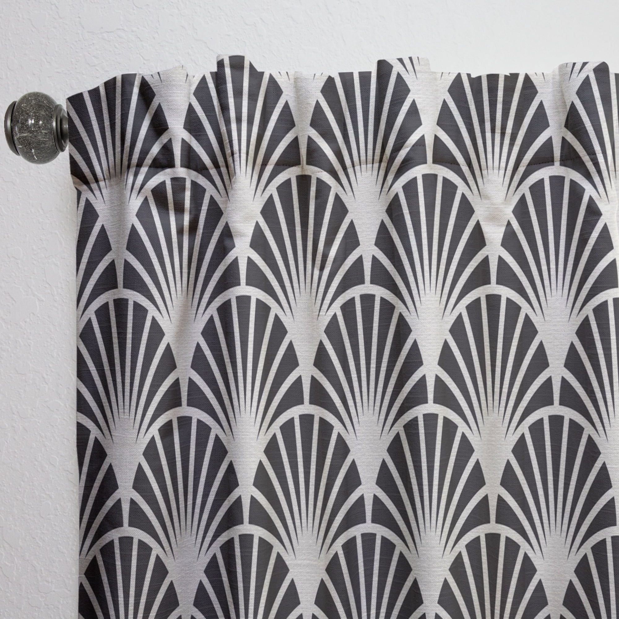 Designart 'Deco Waves Retro Art I' Mid-Century Modern Curtain Panel