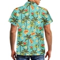 thumbnail image 4 of Garronmavis Tropical Flowers Matching Beach Outfits for Couples Mens Short Sleeve Shirt Size M and Women's Round Neck Dress Polyester Loose Sleeveless Sundress with Pocket, 4 of 7