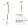 thumbnail image 3 of JoollySun LED 1 Light Crystal Pendant Light Modern Single Ceiling Hanging Light in Brass Gold, 3 of 8