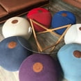 thumbnail image 2 of Natural Ottoman Poufs, Cotton Round Knitted Floor Pouf, 2 of 6