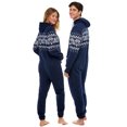 thumbnail image 2 of Notus Unisex Adult One Piece Pajama Hooded Zip Sleepwear Jumpsuit for Men and Women Diamond Navy L, 2 of 6