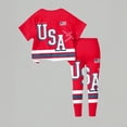 thumbnail image 5 of CCRFTGI 250&nbsp;Anniversary Usa Summer Outfits for Child Girls Size 7 Cute 1776 2 Piece Outfits USA Flag T Shirts and Leggings Elastic Waist Athletic Summer Outfits for Girls Vermilion 2-3 Years, 5 of 5