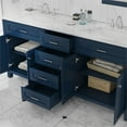 thumbnail image 5 of Alya Bath Norwalk 72" Wood Double Vanity with Carrera Marble Top in Blue, 5 of 6