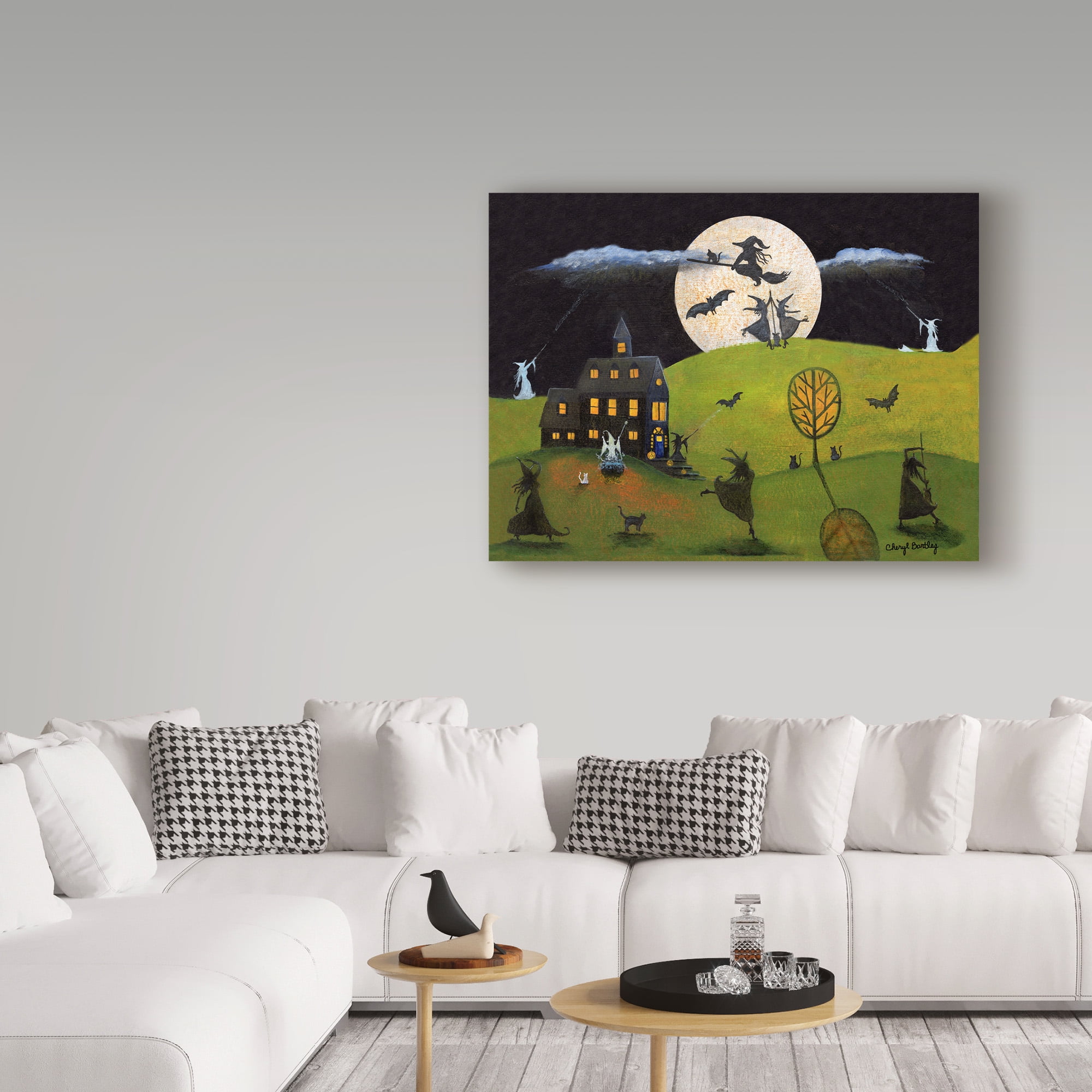 Trademark Fine Art 'White Witch Halloween Dance' Canvas Art by Cheryl Bartley