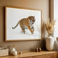 thumbnail image 4 of Photograph of a tiger in the snow 02 - Photography Tiger Animal Wildlife Snow Nature Winter Wilderness Oak Framed Wall Art Print 24 x 36 inches, 4 of 6