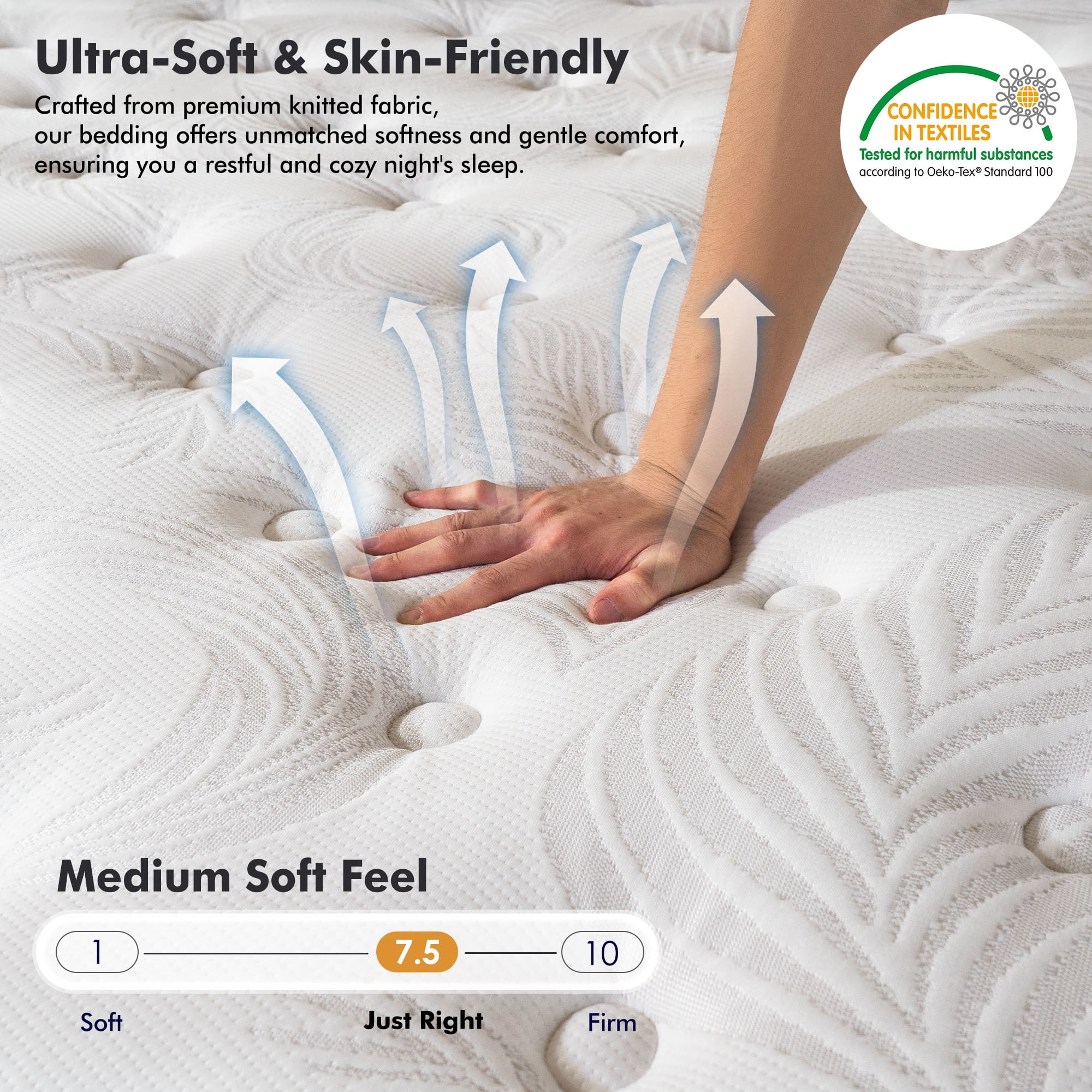Queen Rose 14'' Full Size Mattress Hybrid Memory Foam Mattress, Medium Firm, Pressure Relief, Mattress in a Box
