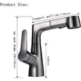 thumbnail image 3 of Bathroom Sink Faucet with Pull Down Sprayer liftable Dual Mode hot and Cold Single Handle Single Hole Pull-Out faucets Basin Mixer Tap,Paint, 3 of 7