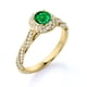 thumbnail image 3 of JeenMata Anillo de Compromiso de 1,75 Uds con Moissanita de Corte Cuadrado, Engaste Pavé, Banda Dividida, Doble Halo, Engaste Nupcial, Oro Blanco de 18 K sobre Plata, 3 of 6
