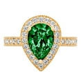 thumbnail image 7 of Halo Engagement Ring for Women - 2.36ct Simulated Emerald in 14K Yellow Gold Promise Ring, 7 of 7