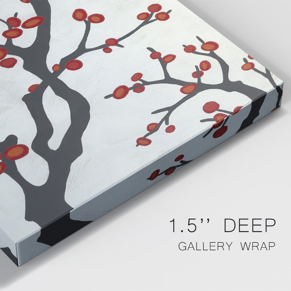 Red Berry Branch I Premium Gallery Wrapped Canvas - Ready to Hang