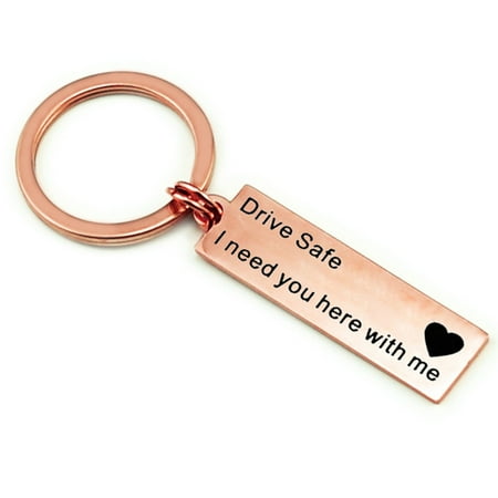 Good Couple Gifts Fancyleo New Drive Safe Keyring Love Couple Husband Boyfriend Girlfriend Gift Letter Key Ring ()