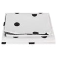 thumbnail image 1 of Juego de cama de algodón conciso con estampado de puntos negros, funda de edredón y funda de almohada (tamaño King), 1 of 8